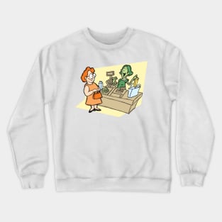 Woman And Cashier Crewneck Sweatshirt